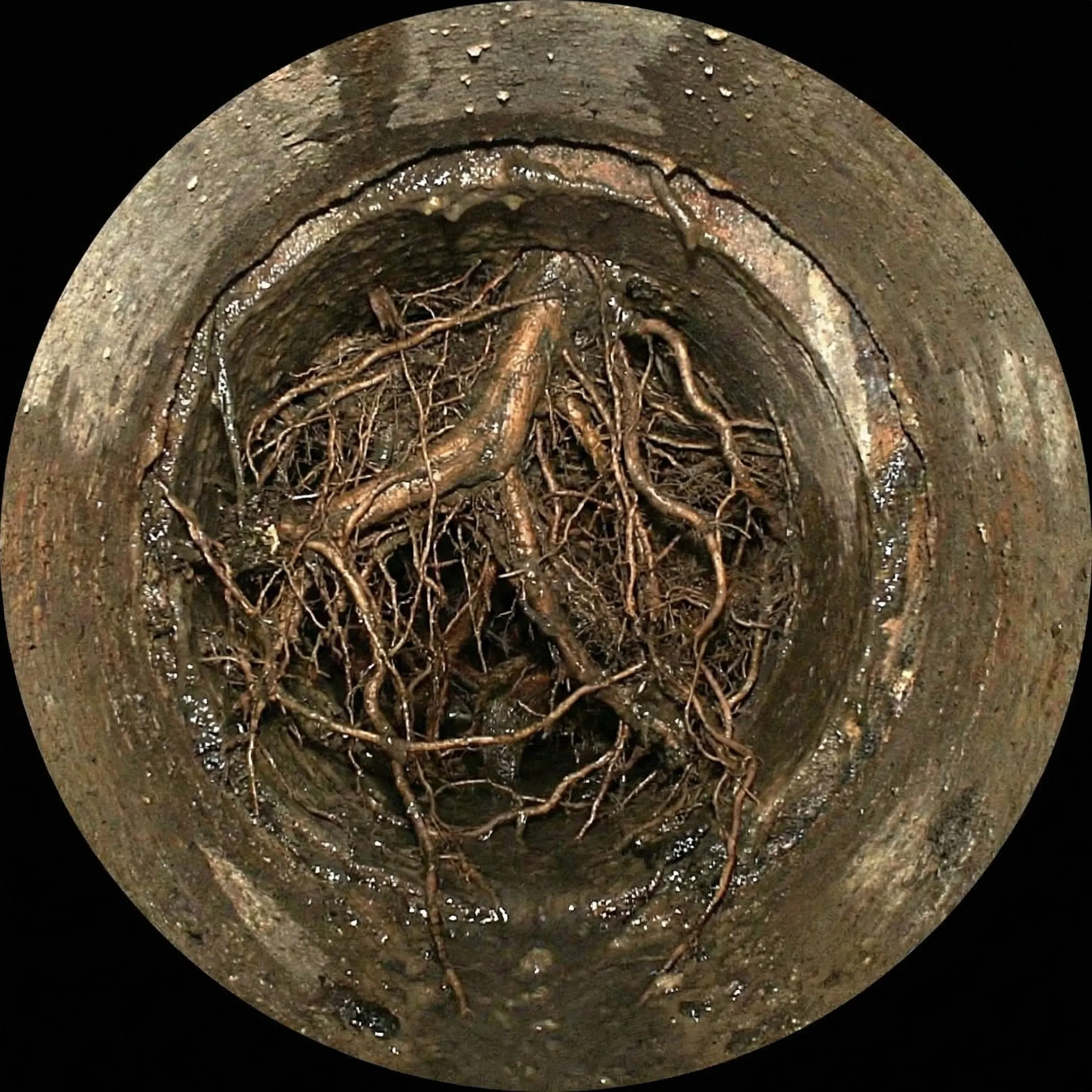 Корни в канализации частного дома — до